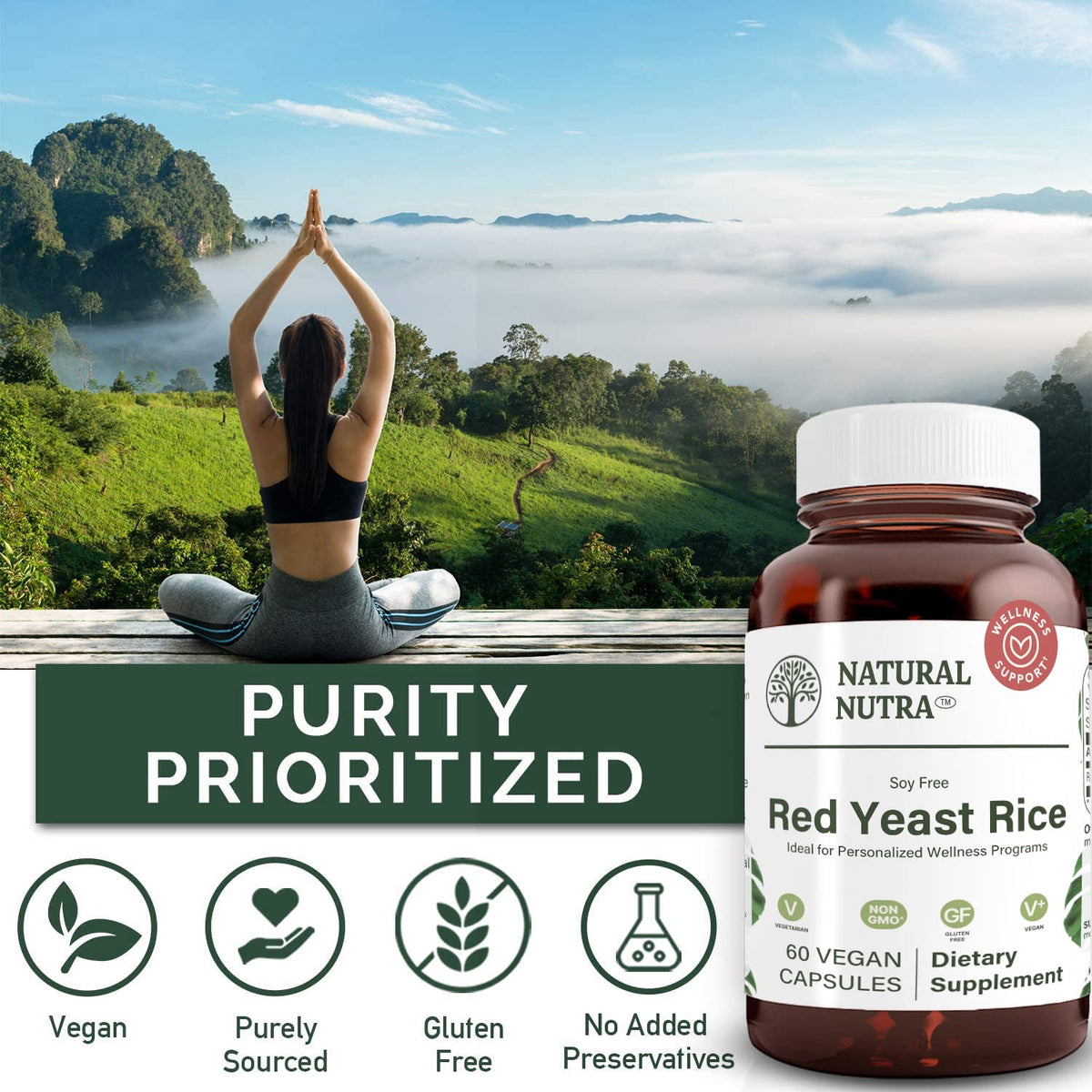 Natural Nutra Red Yeast Rice Extract 600 mg - 60 Capsules - image 4