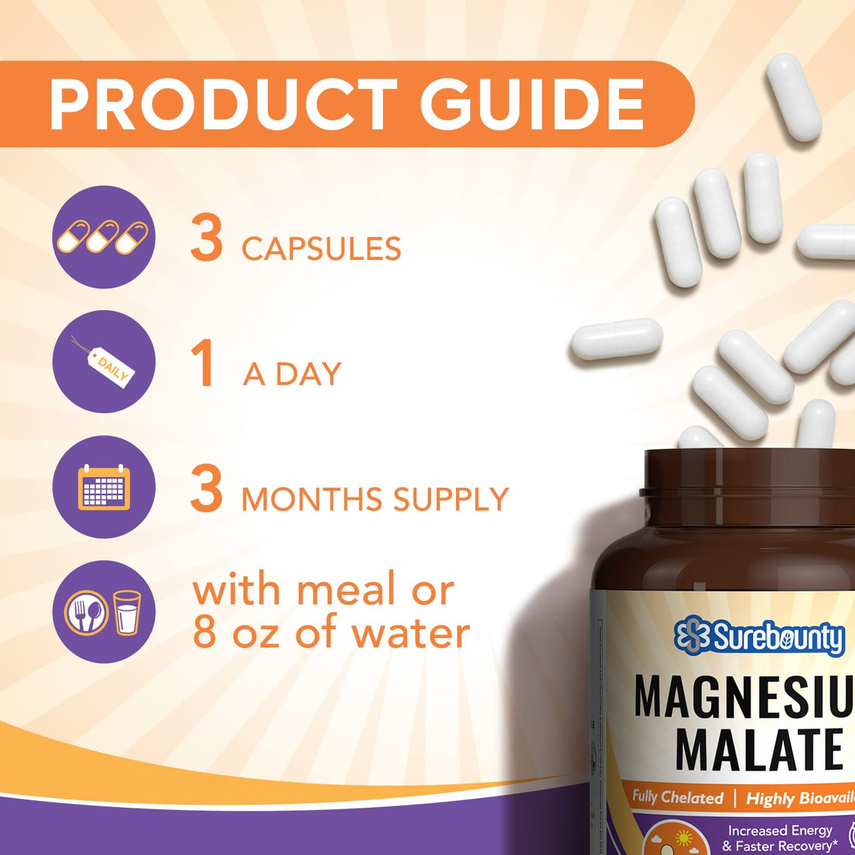 Surebounty Magnesium Malate 230mg - 90 Vegan Capsules - image 5