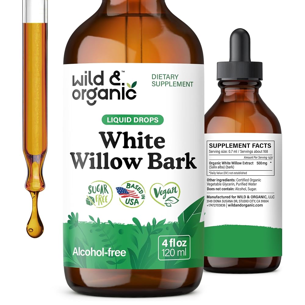 Wild & Organic White Willow Bark Tincture Leg Support - 4 oz