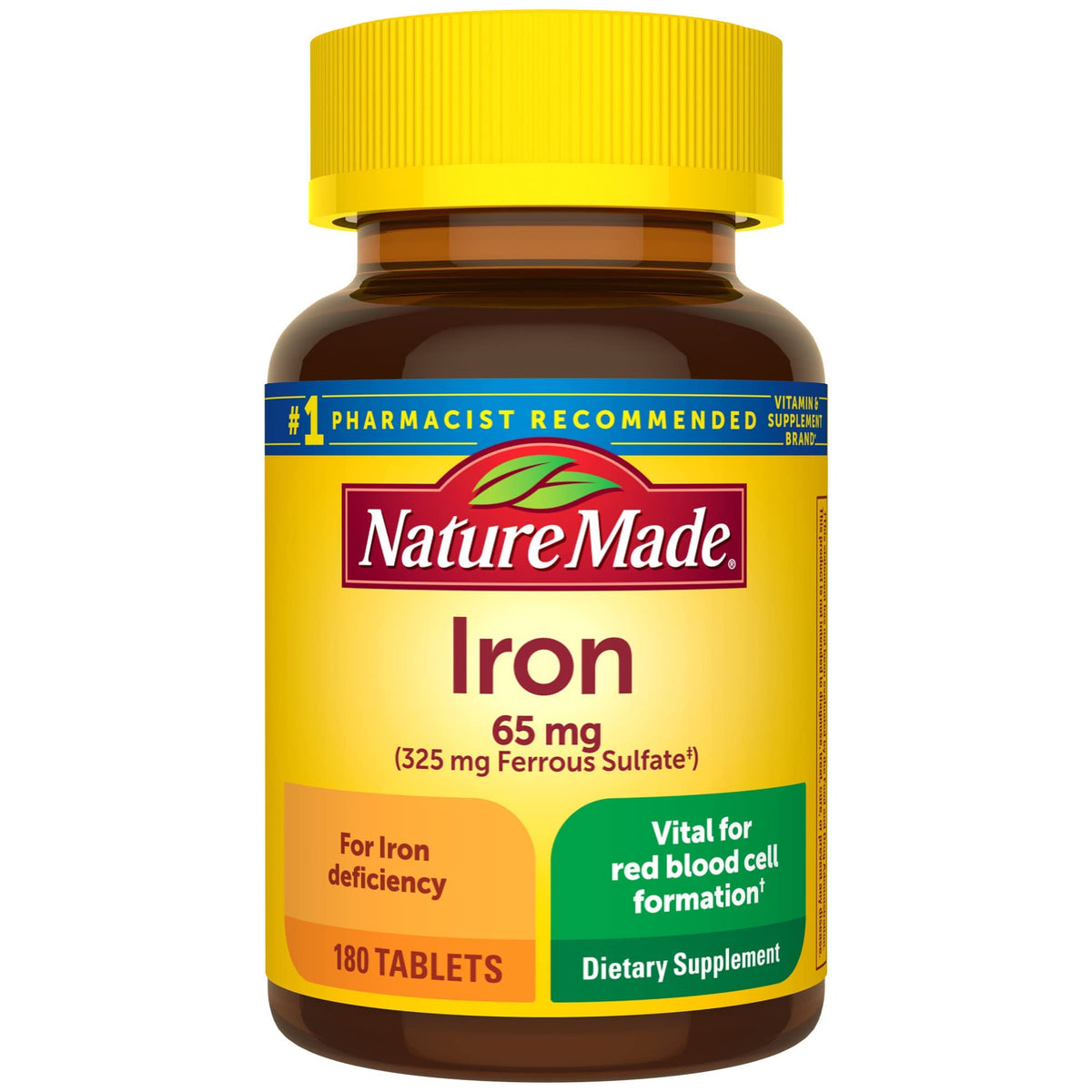 Nature Made Iron 65 mg Red Blood Cell Support - 180 Tablets
