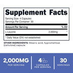 Type Zero L-Leucine Capsules 2000mg - 120 Capsules - image 2