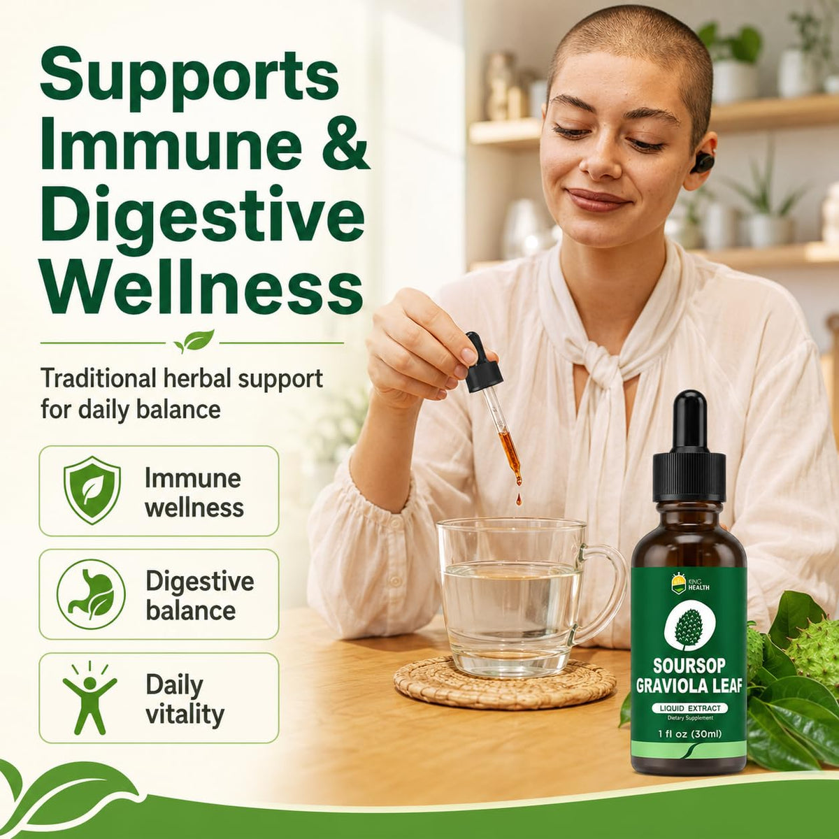 KingHealth Organic Soursop Leaves Extract Drops