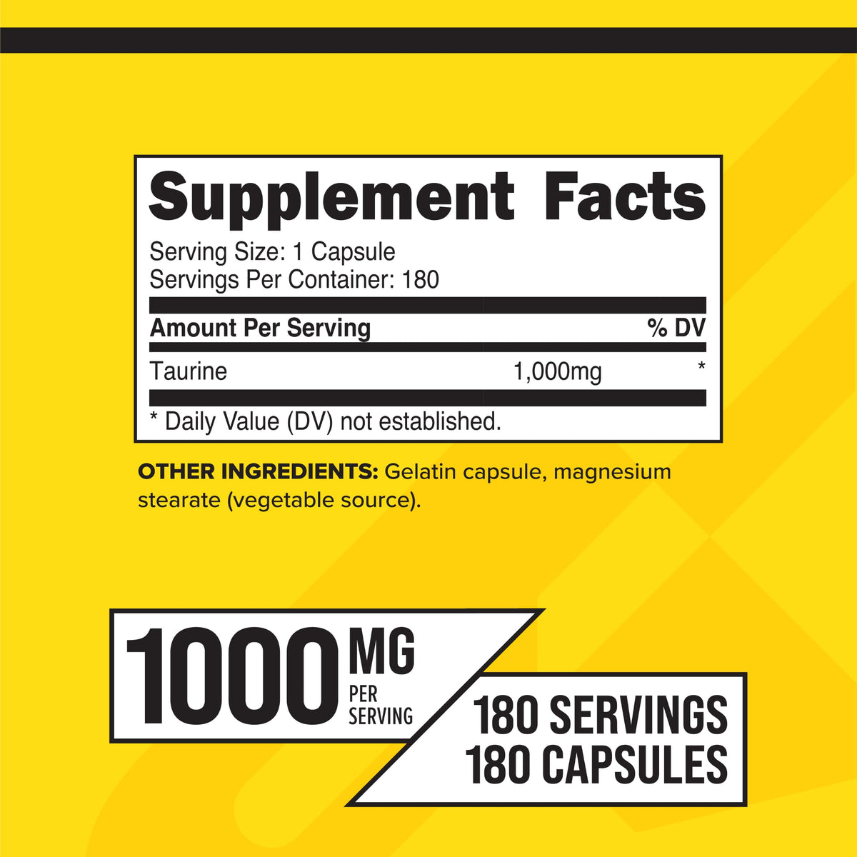 Primaforce Taurine 1000mg - 180 Capsules - image 2