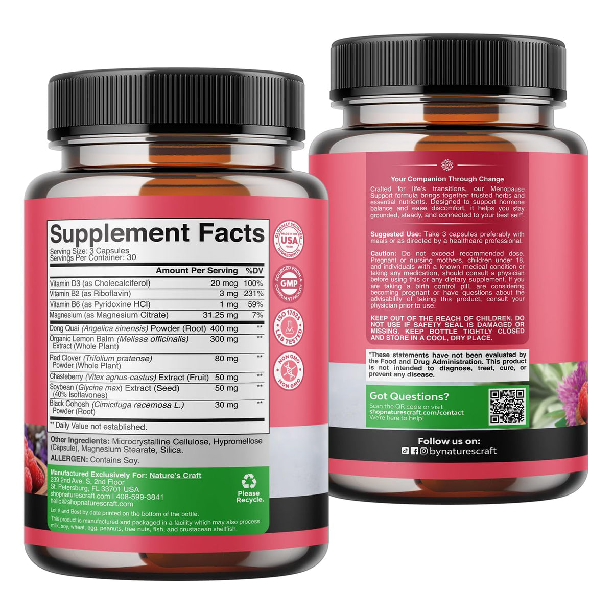 Natures Craft Complete Herbal Menopause Supplement for Women