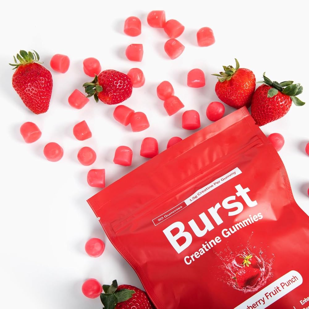 Burst Creatine Monohydrate Gummy Strawberry - 90 Count - image 3