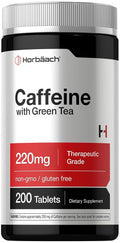 Horbäach Caffeine Pills 220mg with Green Tea - 200 Tablets