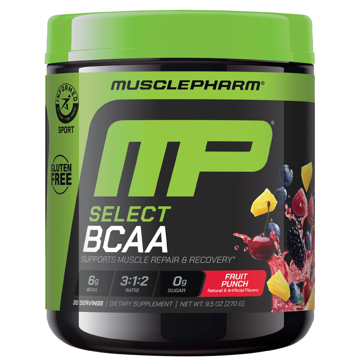 Muscle Pharm Select BCAA Powder Fruit Punch - 30 Servings