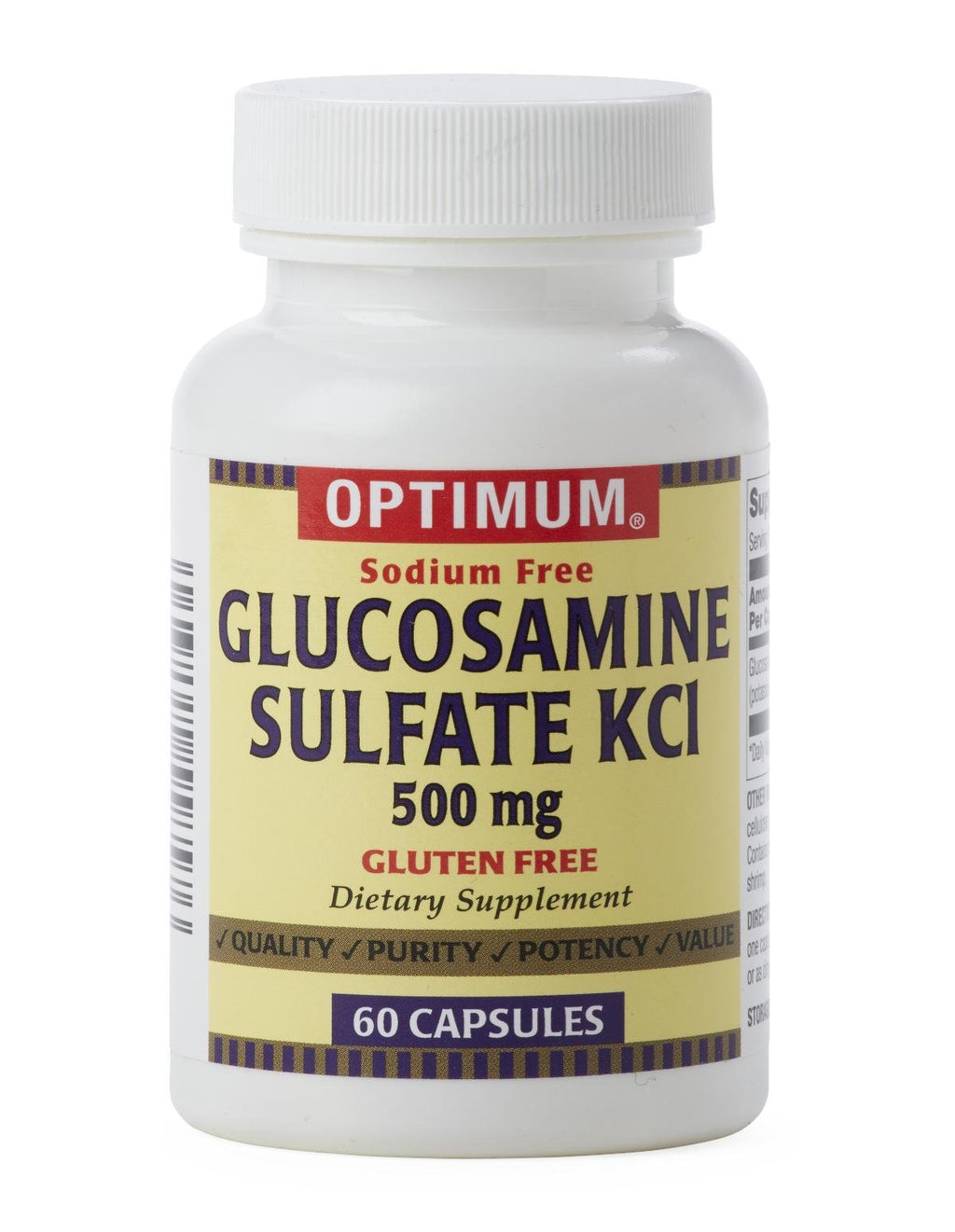 Optimum Glucosamine Sulfate KCl 500mg - 180 Capsules