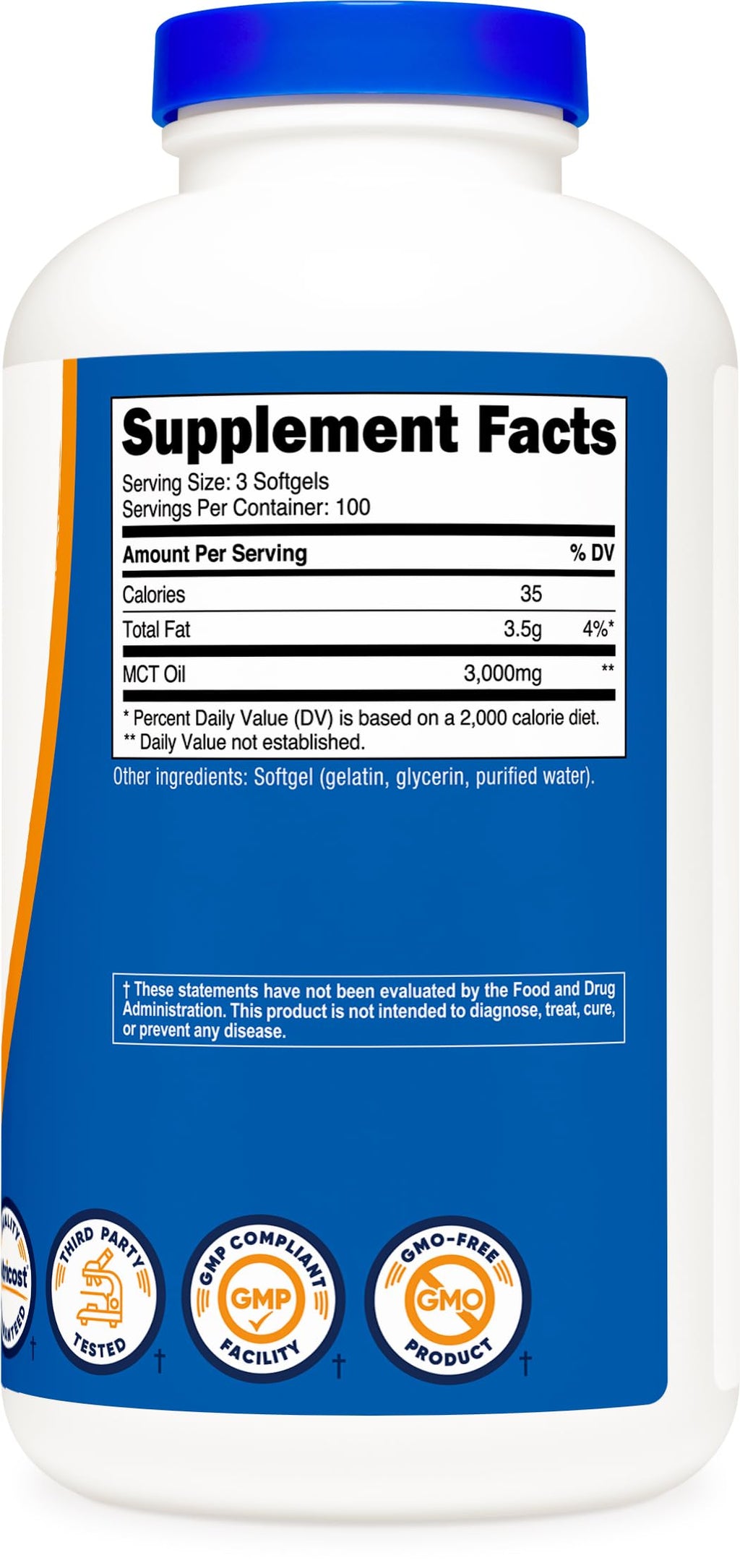 Nutricost MCT Oil Softgels 1000mg Per Each