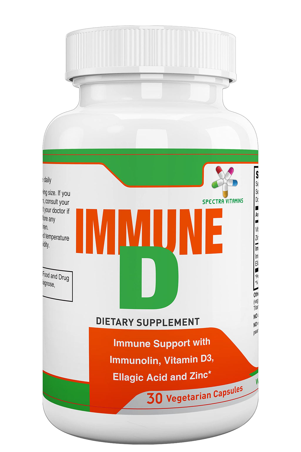 Spectra Vitamins Immune D Support with Vitamin D3 & Zinc - 30 Capsules