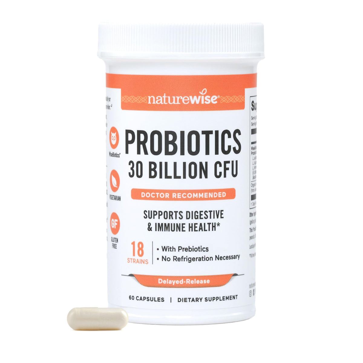 NatureWise Max Probiotics 30 Billion CFU 18 Strains - 60 Capsules