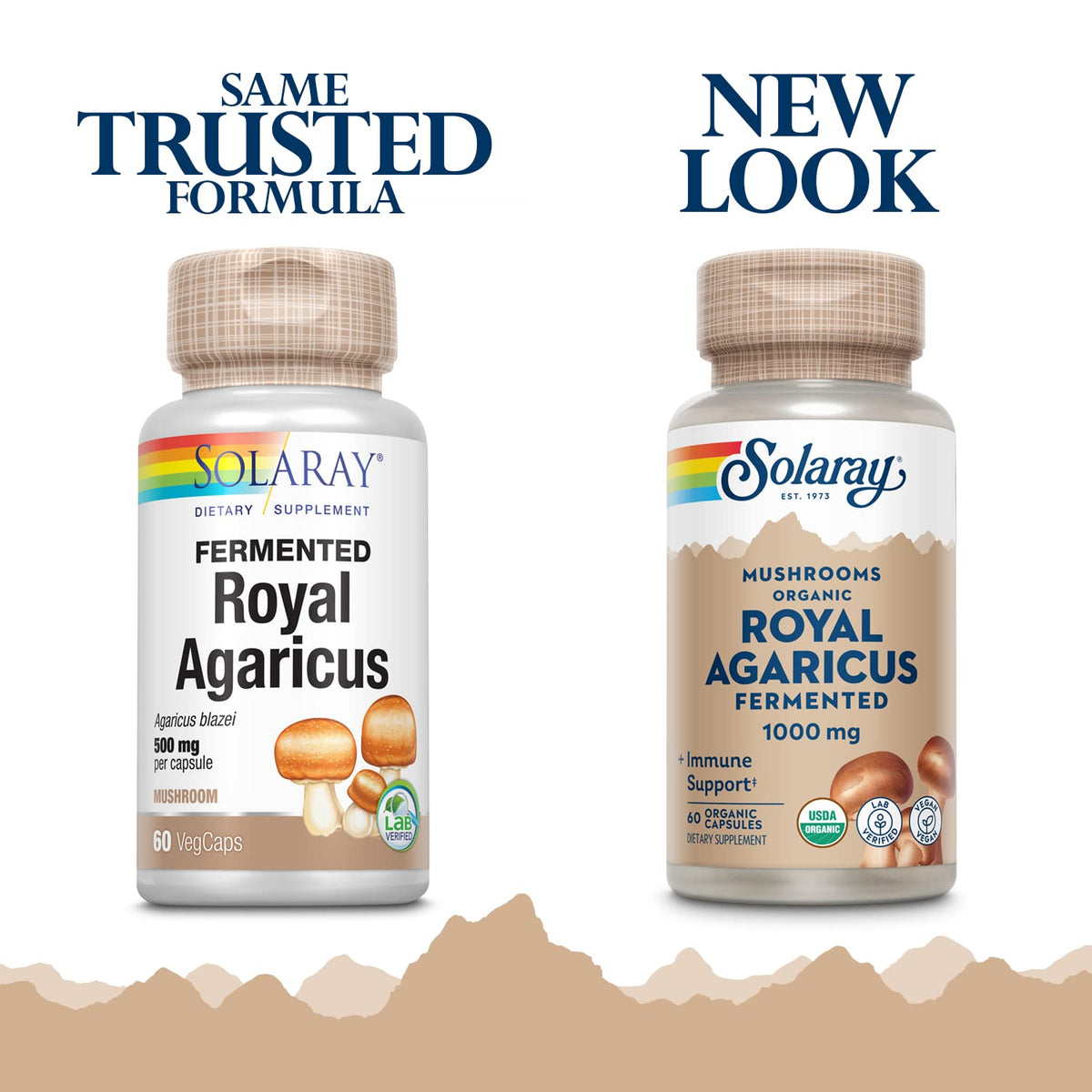 SOLARAY Fermented Royal Agaricus Mushroom 500 mg - 60 Vegetarian Capsules - image 2