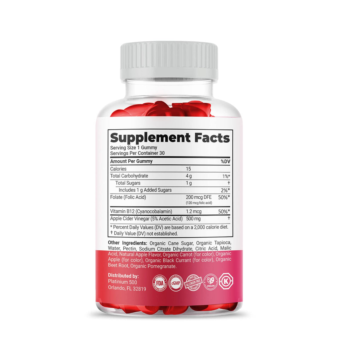 Gold Nutra Select Keto ACV Gummies Maximum Strength - 60 Gummies - image 6