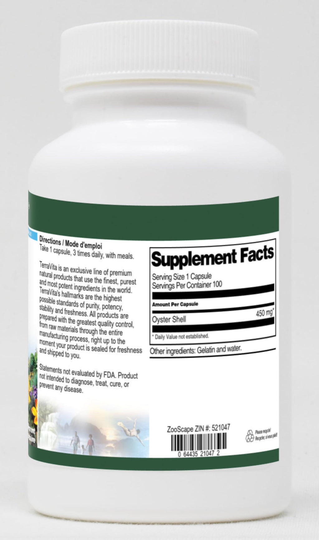 Terravita Oyster Shell 450 mg - 100 Capsules - image 2