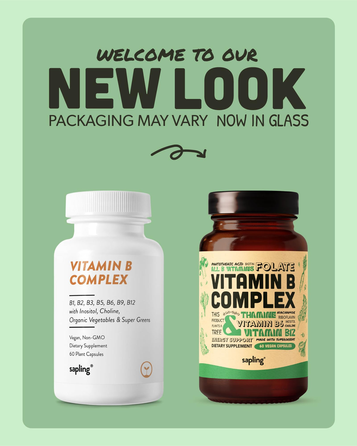 sapling Vegan Vitamin B Complex Whole Food Blend - 60 Capsules - image 2