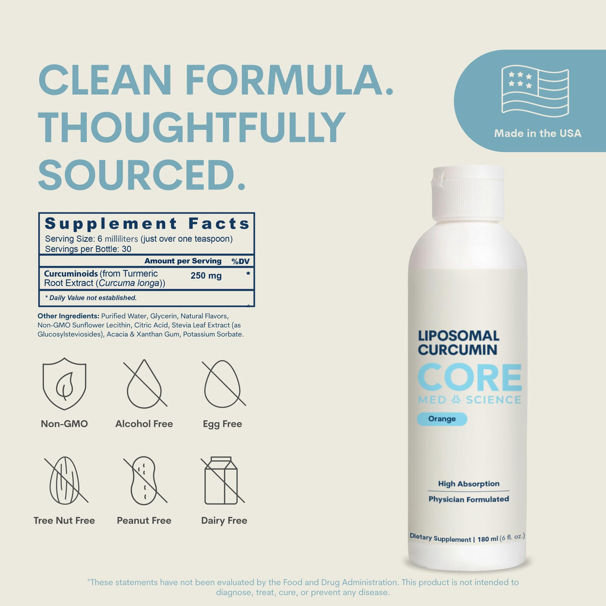 Core Med Science Liposomal Curcumin Liquid Turmeric - 6 Fl Oz - image 3