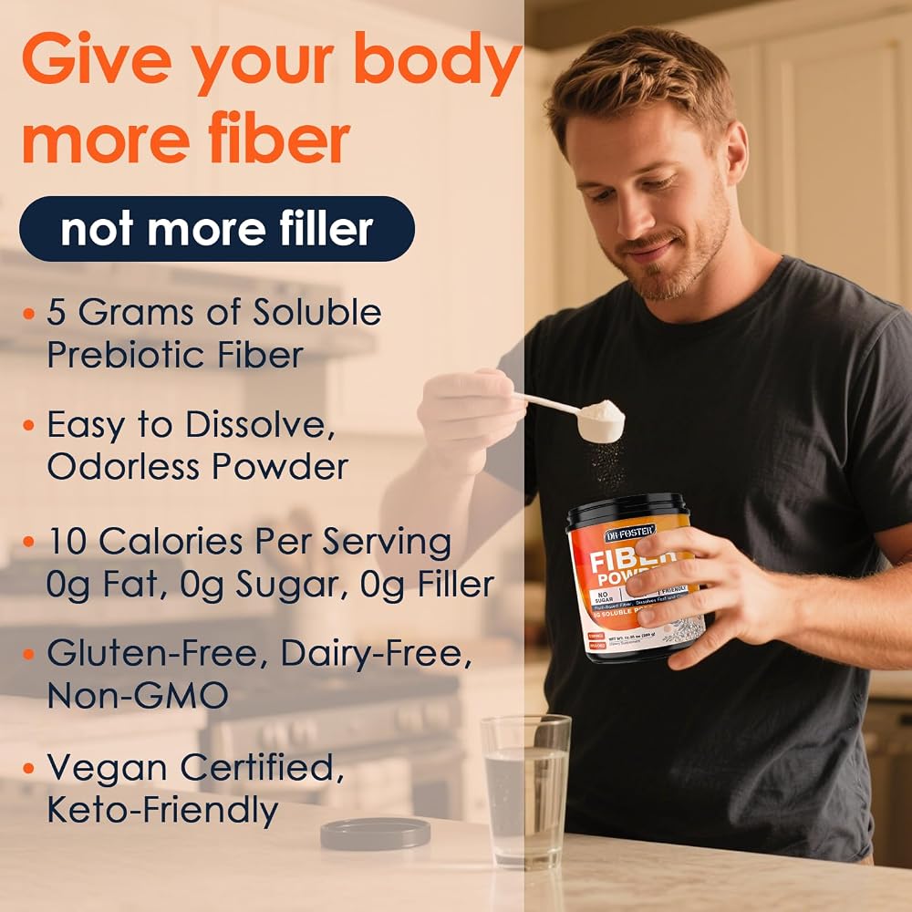 DRFOSTER Soluble Fiber Supplement Powder Unflavored - 70 Servings - image 3