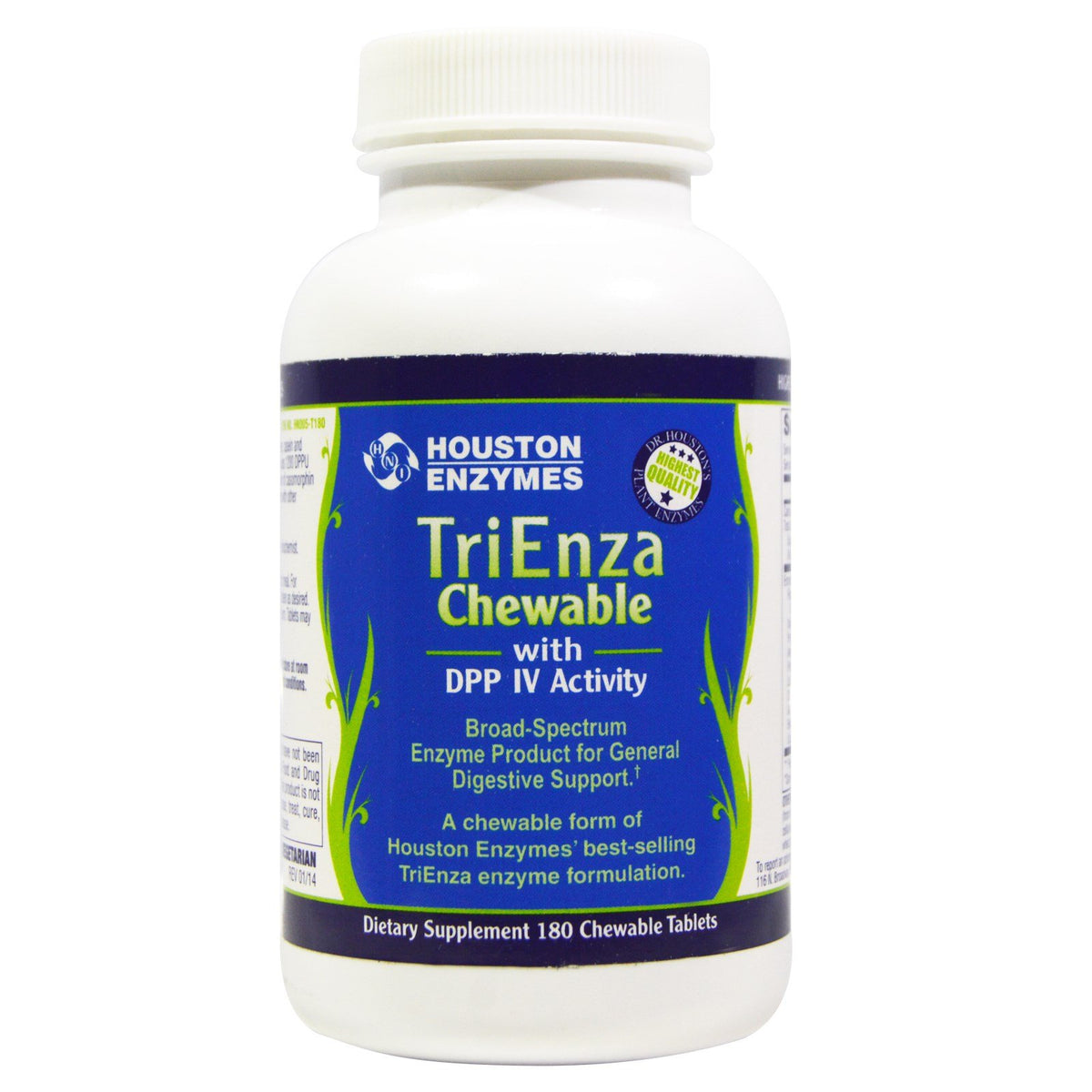 Houston Enzymes TriEnza Chewable Multi-Enzyme Digestive Support - 180 Tablets