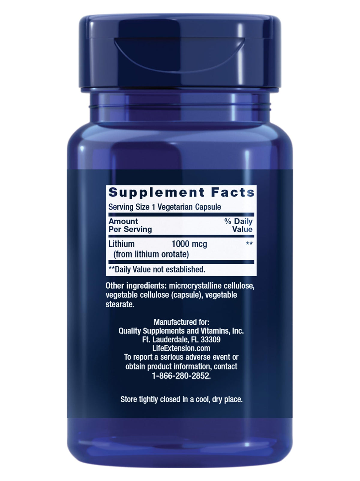 Life Extension Lithium 1000 mcg Orotate - 100 Capsules - image 2