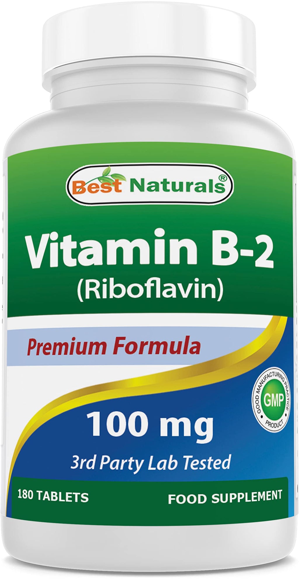 Best Naturals Vitamin B2 (Riboflavin) 100 mg - 180 Tablets