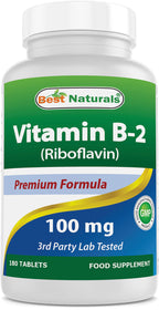 Best Naturals Vitamin B2 (Riboflavin) 100 mg - 180 Tablets