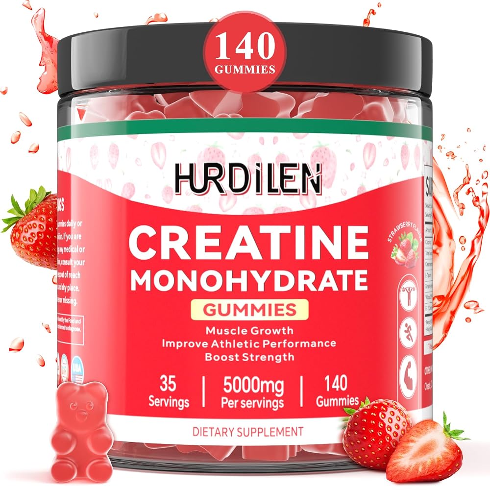 Hurdilen Creatine Monohydrate Gummies 5000mg - 140 Count
