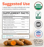 PURE CO Organic Turmeric Ginger Black Pepper Supplement - 60 Capsules - image 6