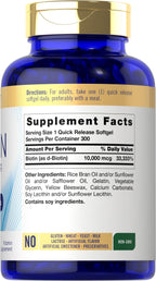 Carlyle Biotin 10000mcg - 300 Softgels - image 2
