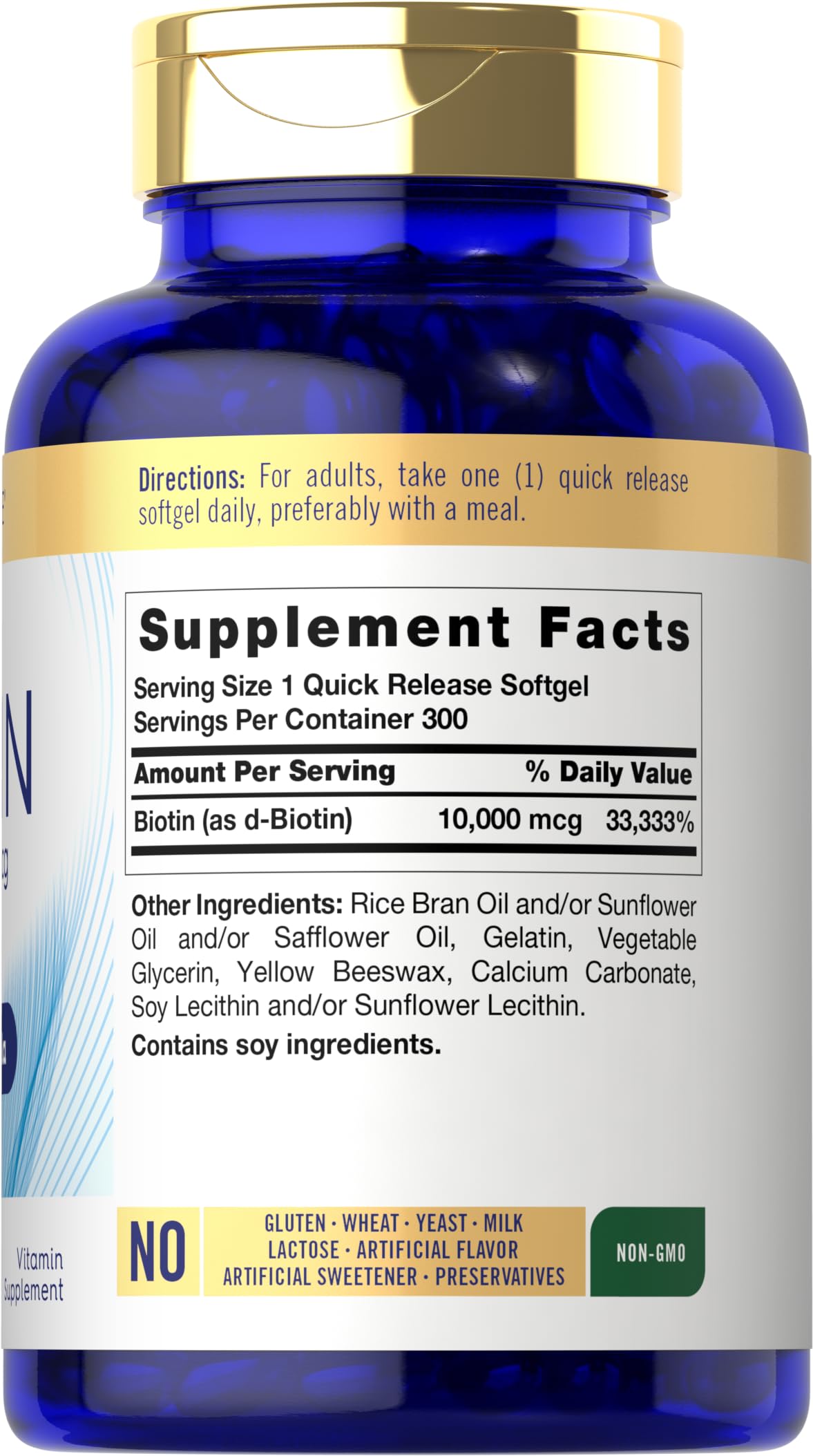 Carlyle Biotin 10000mcg - 300 Softgels - image 2