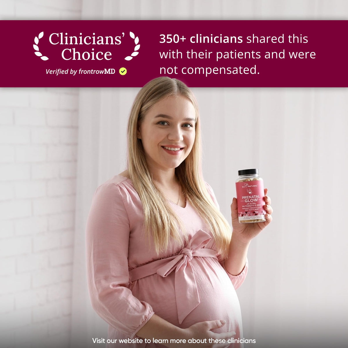 Eu Natural Glow Prenatal Vitamins with Folate & DHA - 60 Vegetarian Capsules - image 4