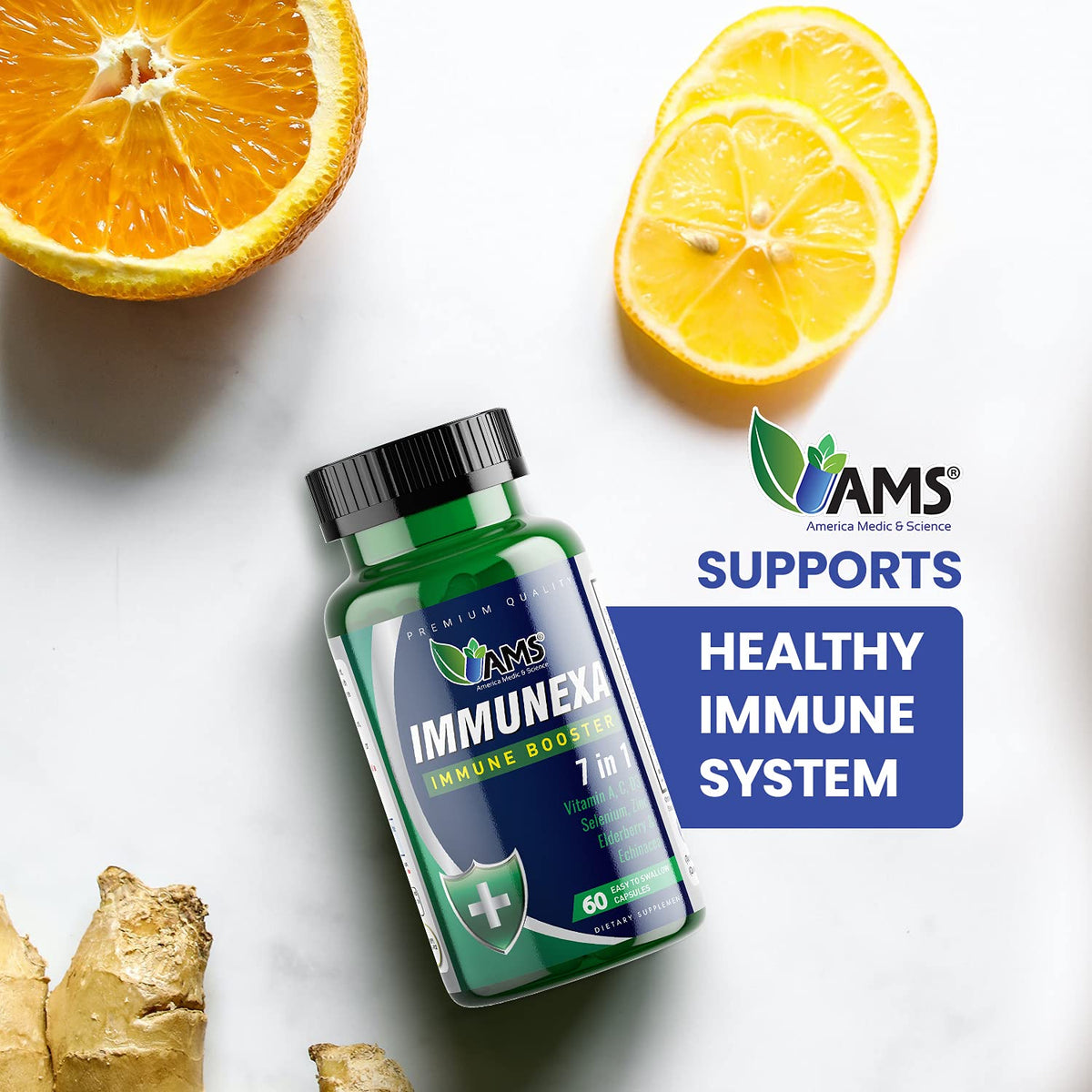 America Medic & Science Immunexa 7 in 1 Immune Support - 60 Capsules - image 3