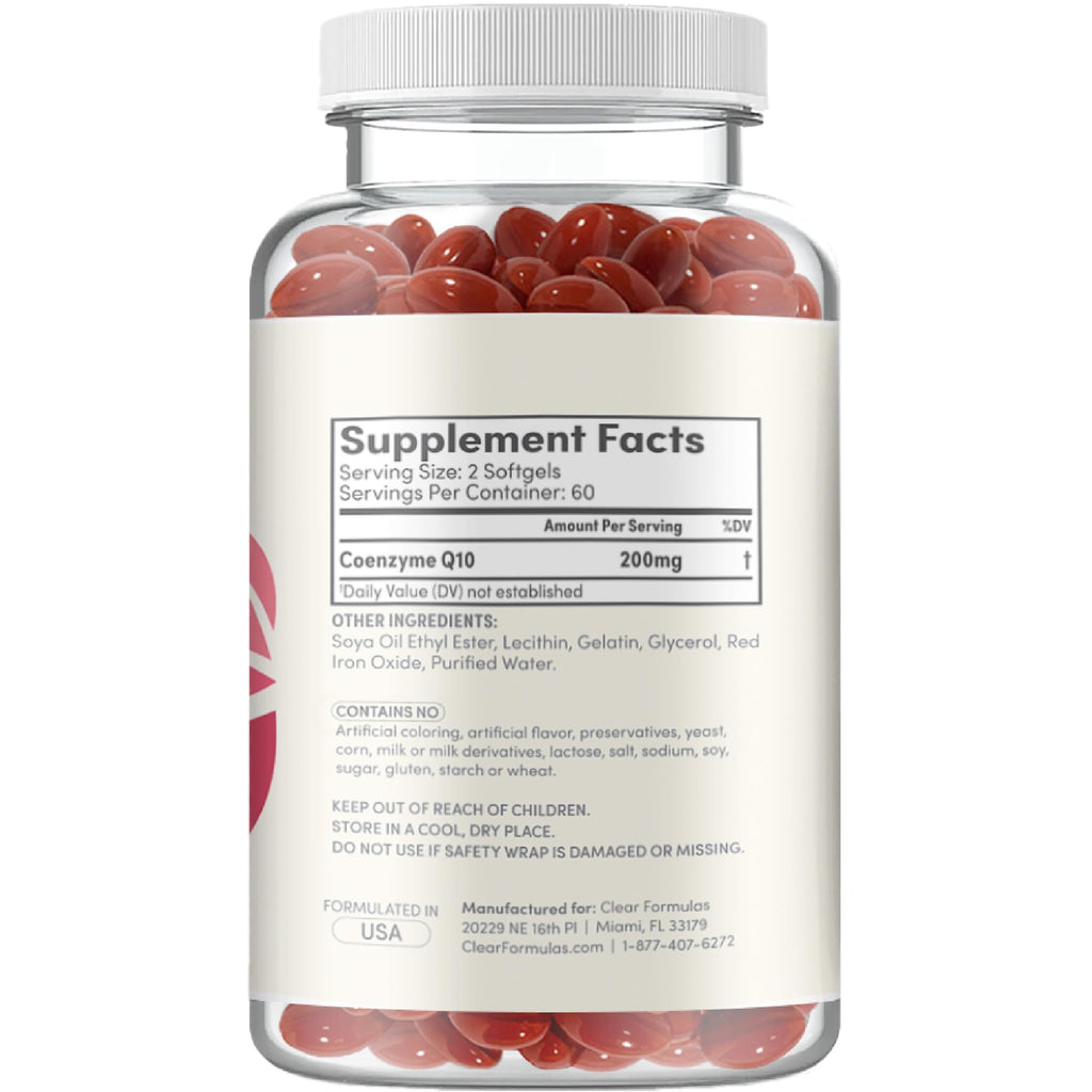 Clear Formulas CoQ10 200mg Softgels - 60 Servings - image 8