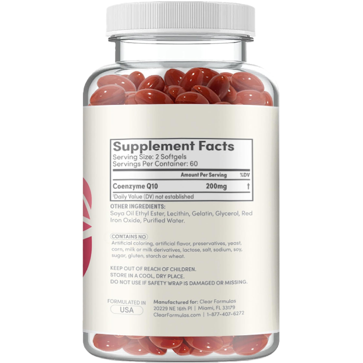 Clear Formulas CoQ10 200mg Softgels - 60 Servings - image 8