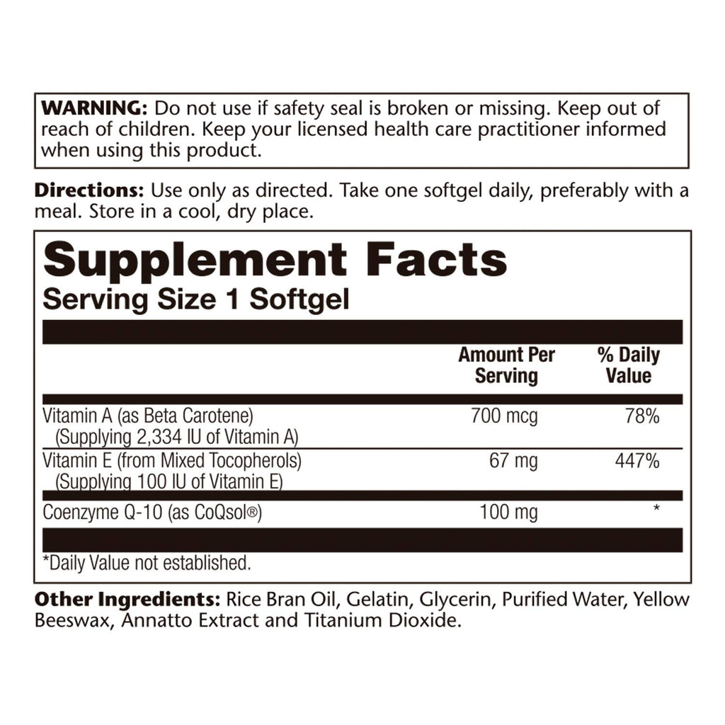 Solaray Bio CoQ-10 100 mg Antioxidant Support - 60 Softgels - image 3