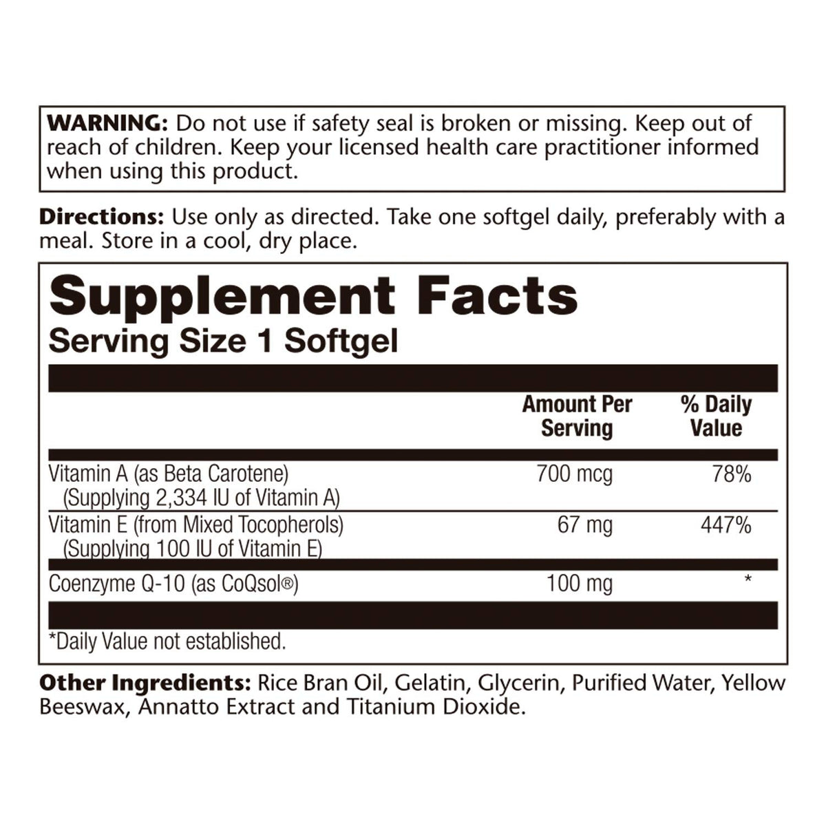 Solaray Bio CoQ-10 100 mg Antioxidant Support - 60 Softgels - image 3