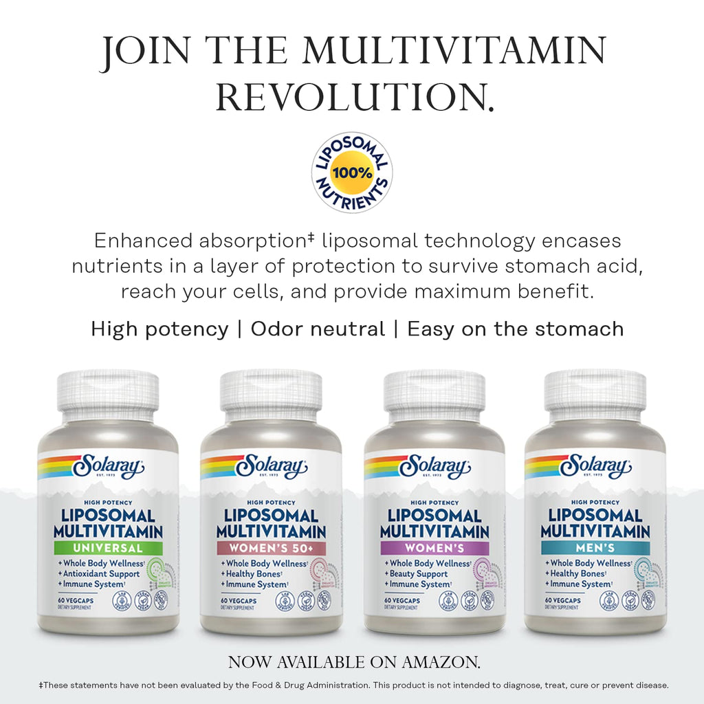 SOLARAY Capsules Multivitamin High Energy Vegetarian Bottle Yes