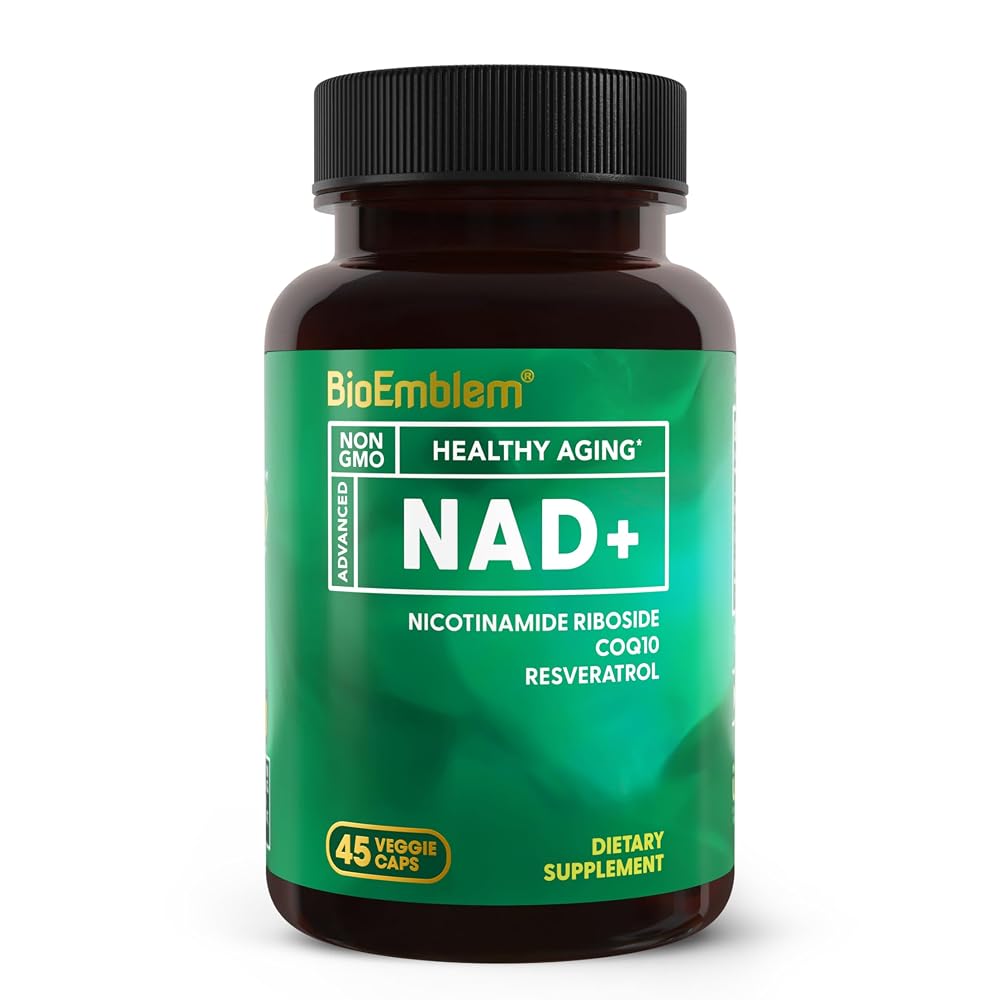 BioEmblem NAD+ 300mg Nicotinamide Riboside with CoQ10 - 45 Capsules