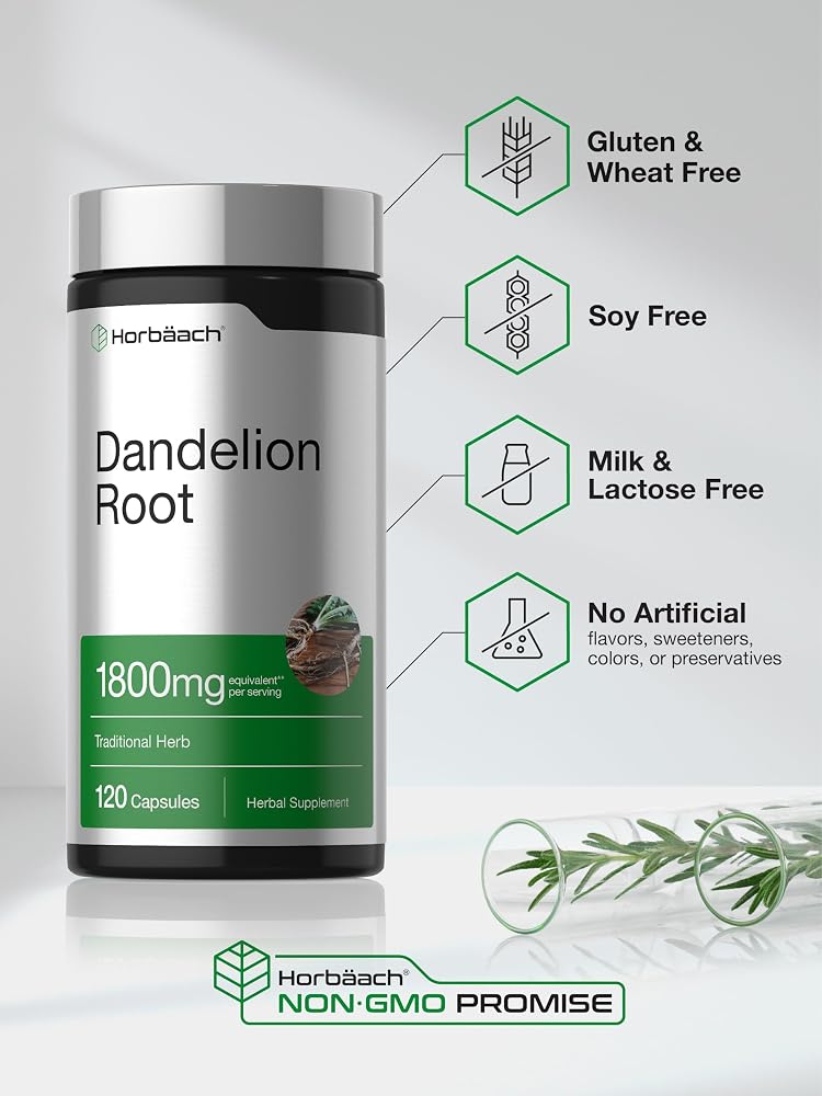 Horbäach Dandelion Root Supplement - 120 Capsules - image 5