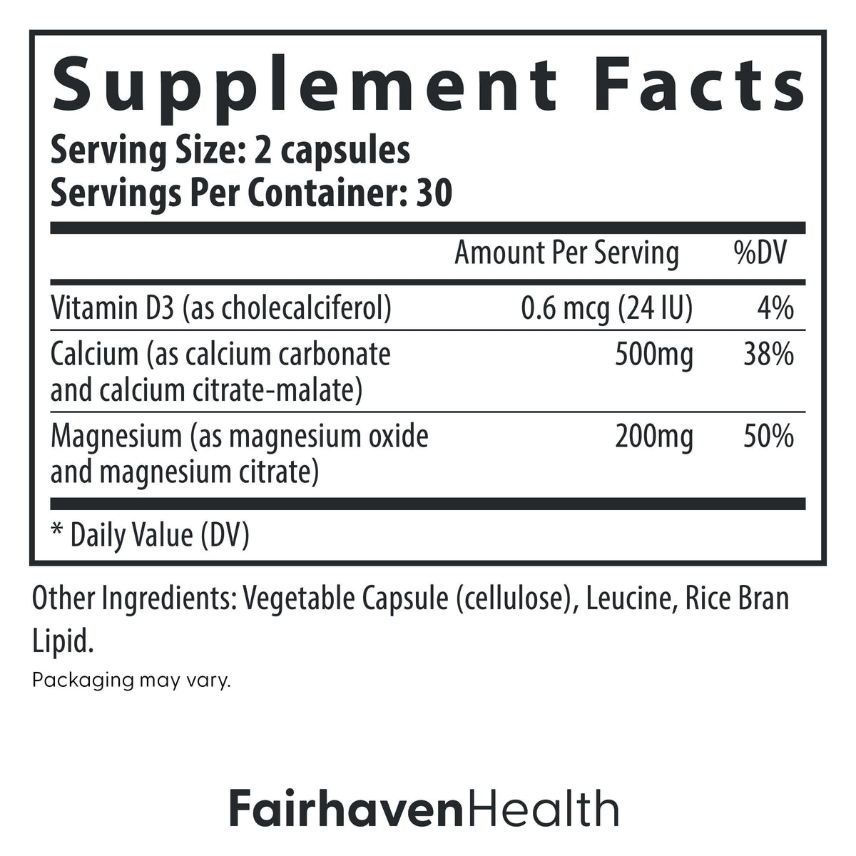 Fairhaven Health Calcium & Magnesium Supplement - 60 Capsules - image 4