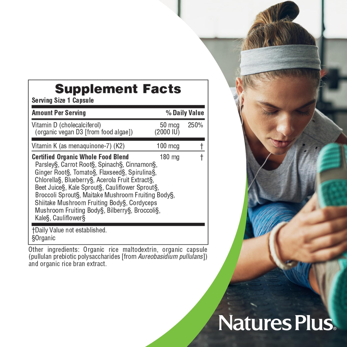NaturesPlus Source of Life Garden Vitamin D3 & K2 - 60 Capsules - image 5