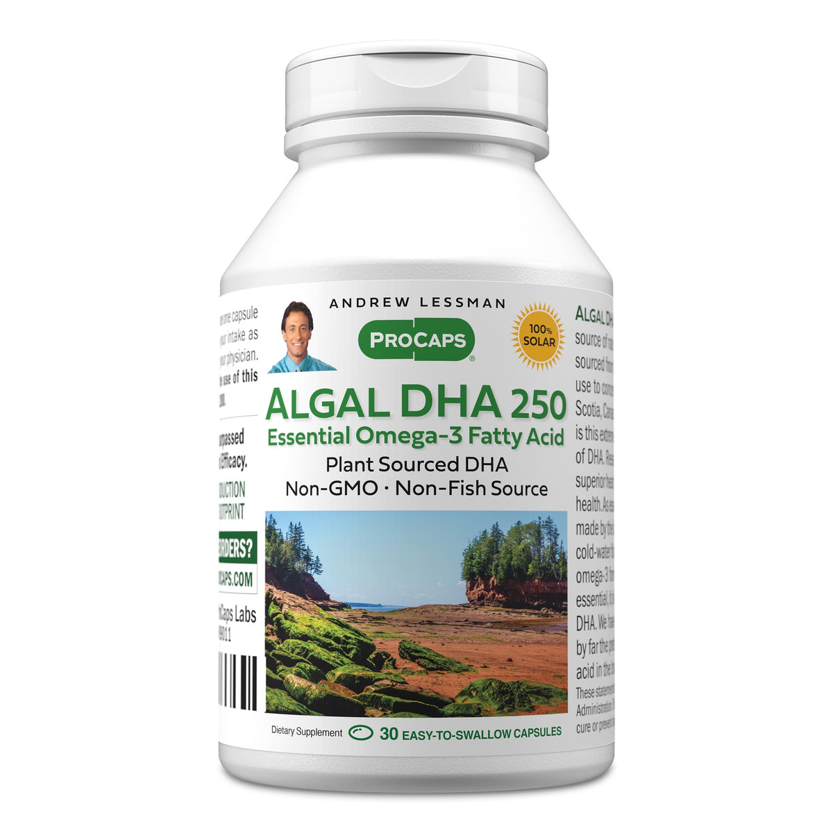 ANDREW LESSMAN Algal DHA 250mg Softgels - Plant-Based Omega-3 Oils