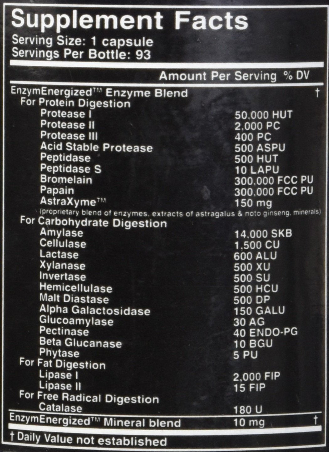 USAEnzymes Digestxym Digestive Enzymes - 93 Capsules - image 2