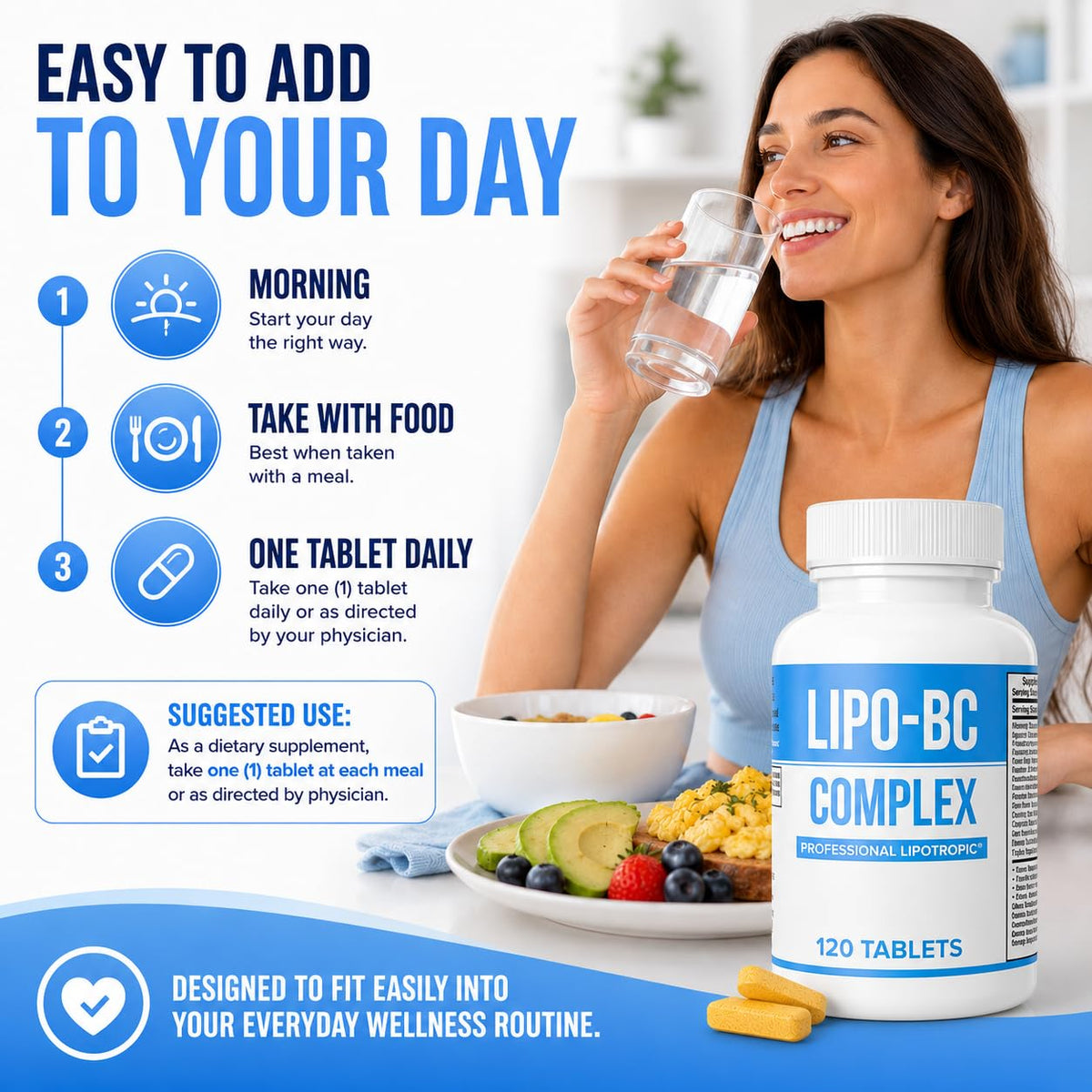 ES Global Brands Legere Lipo-BC B-Complex for Energy - 120 Tablets - image 7