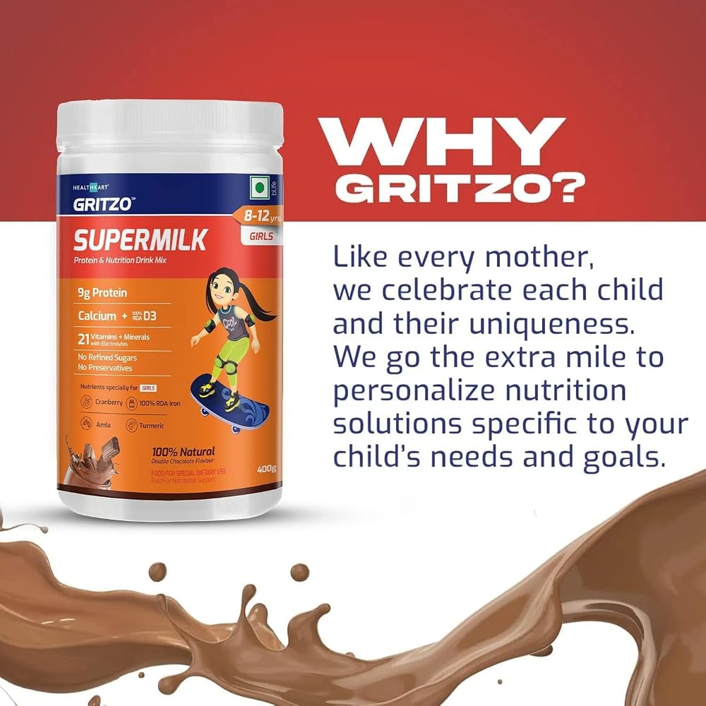 Generic SuperMilk Kids Protein Powder for Girls 8-12y Growth - 400g - image 3