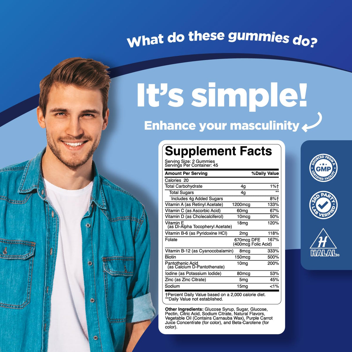 Phytoral Natural Multivitamin for Men Gummies with Zinc - 90 Count - image 8