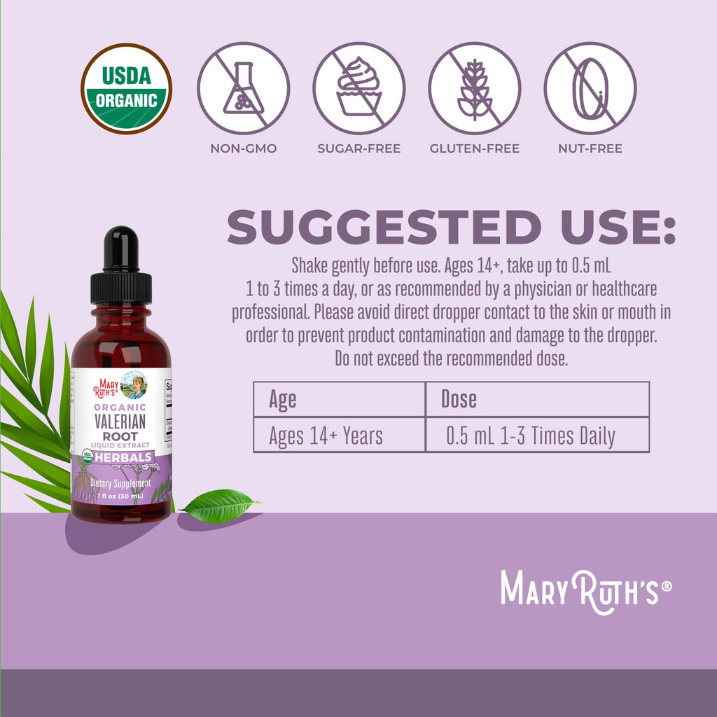 MARYRUTH'S Organic Valerian Root Liquid Drops Sleep Support - 60 Servings - image 3