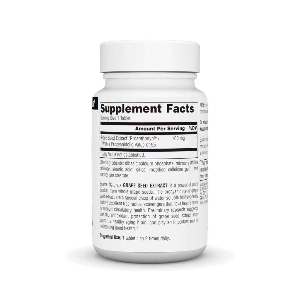 Source Naturals Grape Seed Extract 100 mg - 120 Tablets - image 2