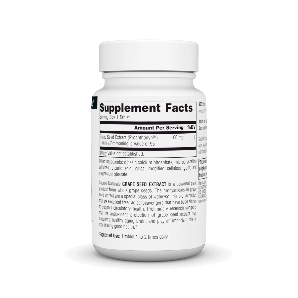 Source Naturals Grape Seed Extract 100 mg - 120 Tablets - image 2