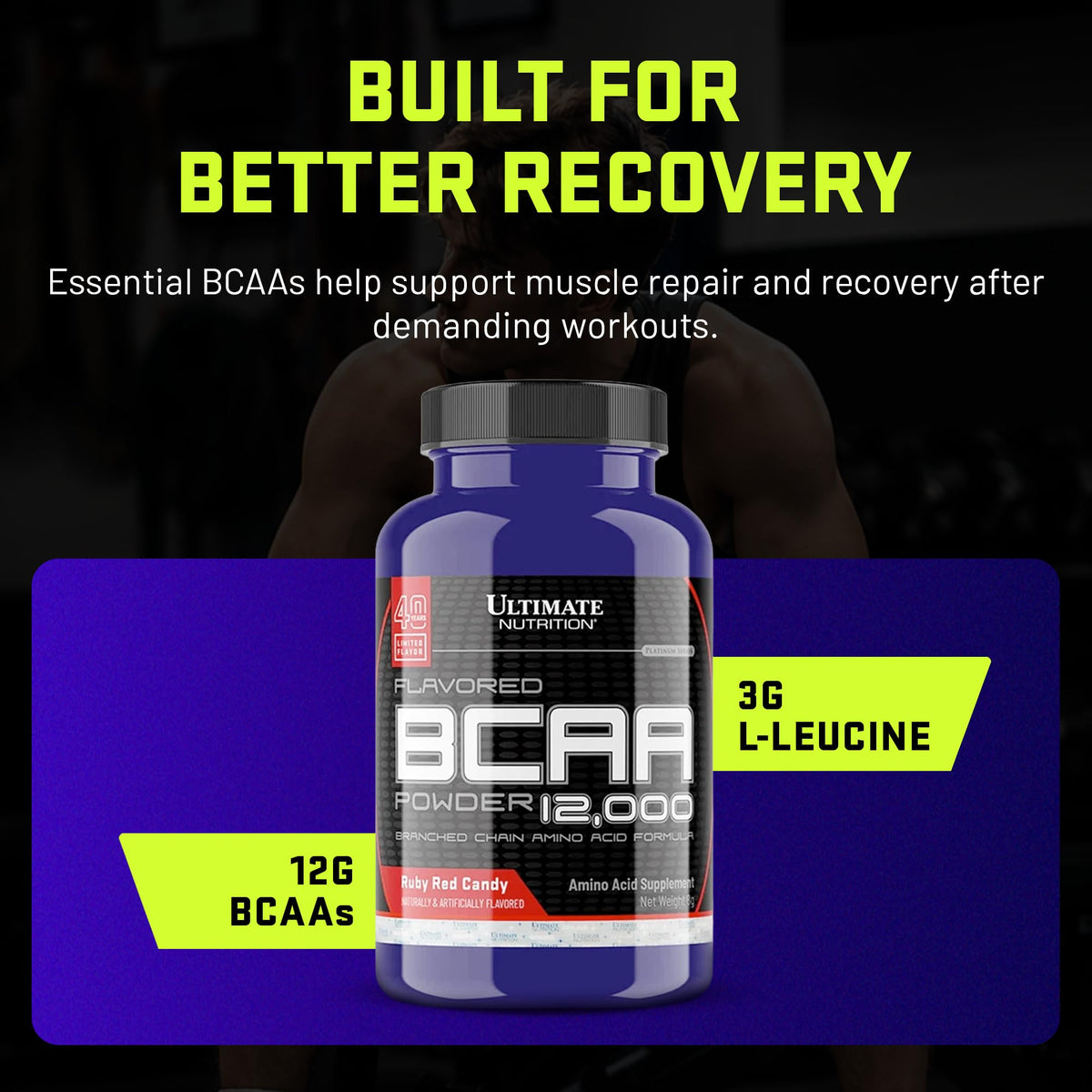 Ultimate Nutrition BCAA Powder 12000 Ruby Red Candy - 60 Servings - image 3