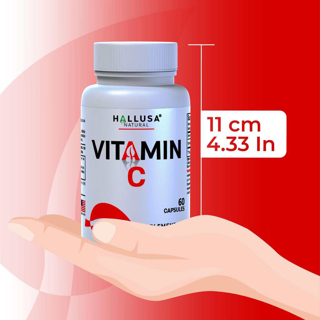Hallusa Natural Vitamin C 1000mg Immune & Antioxidant Support - 60 Capsules - image 7